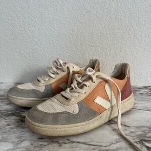 Veja Cream and Orange Casual Sneakers